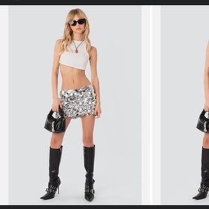 Edikted silver sequin skirt